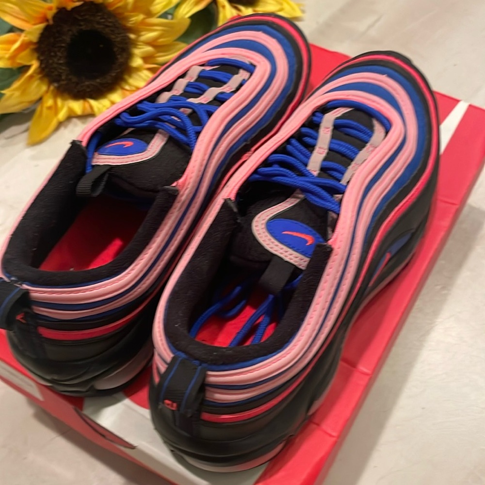 Nike Air Max 97 GS 'Black Multi' Black/Flash Crimson/Racer Blue